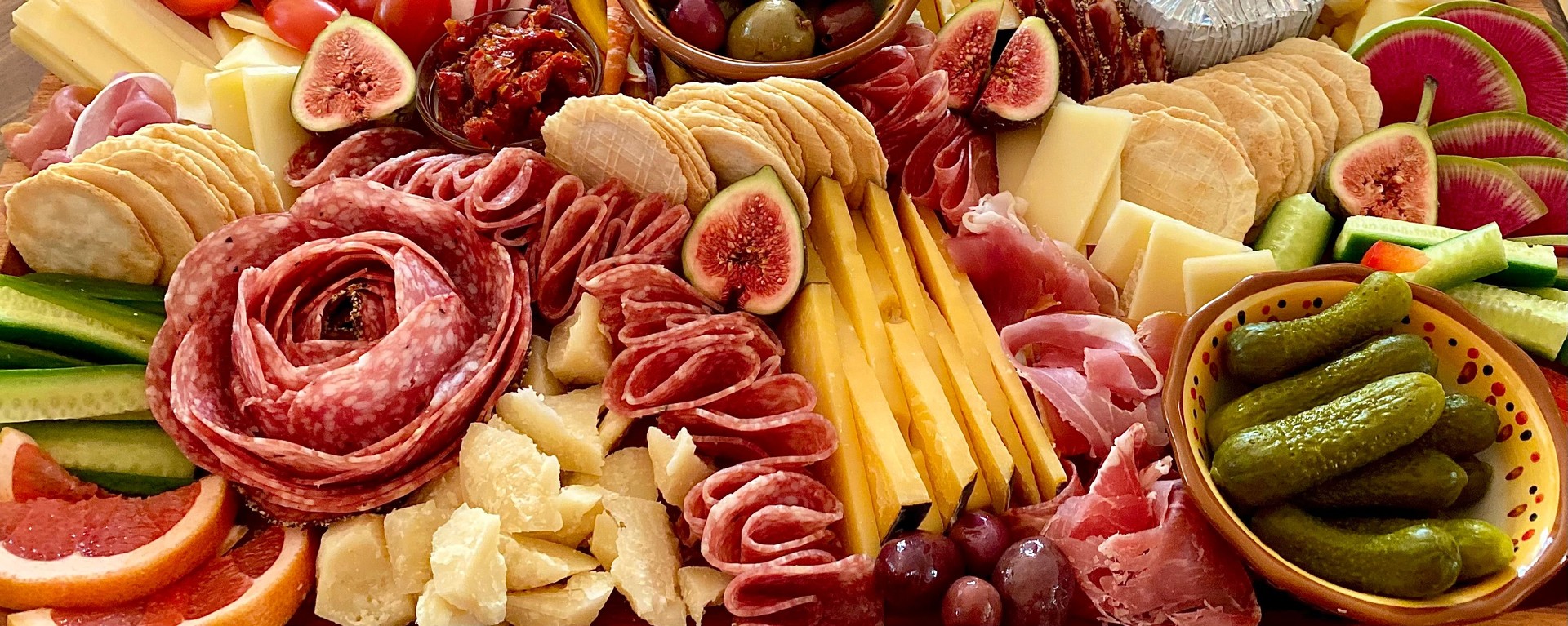 holiday chacuterie board close up